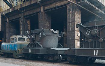 interior view of a steel factory,steel industry in city of China.